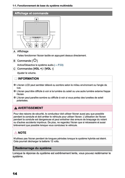 2025 Toyota Corolla Cross Hybrid Manuel de Navigation | Français
