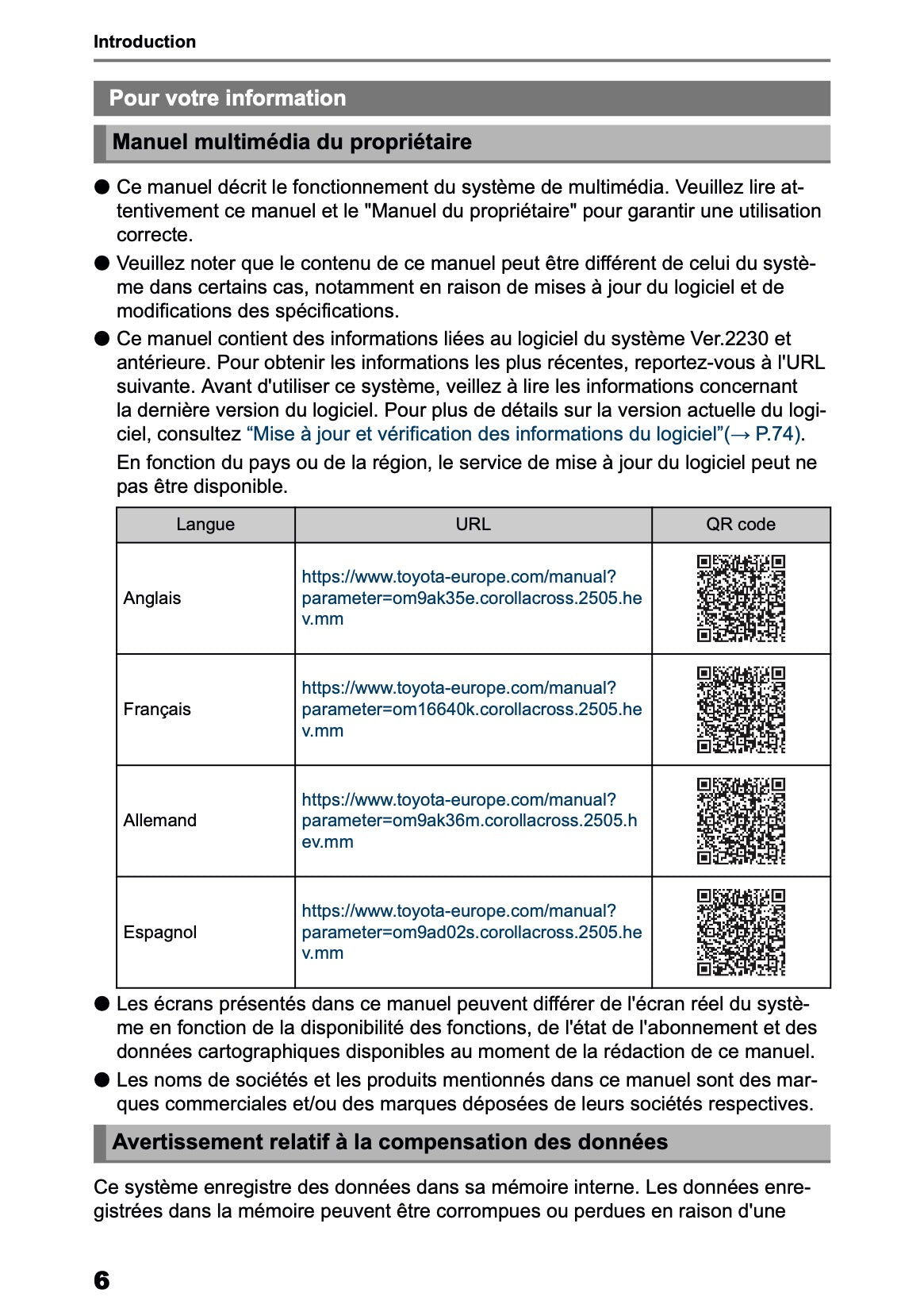 2025 Toyota Corolla Cross Hybrid Manuel de Navigation | Français