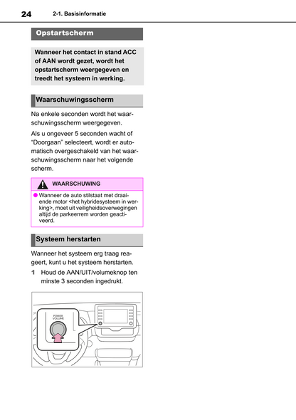 2022-2023 Toyota Yaris Hybrid Infotainment Manual | Dutch