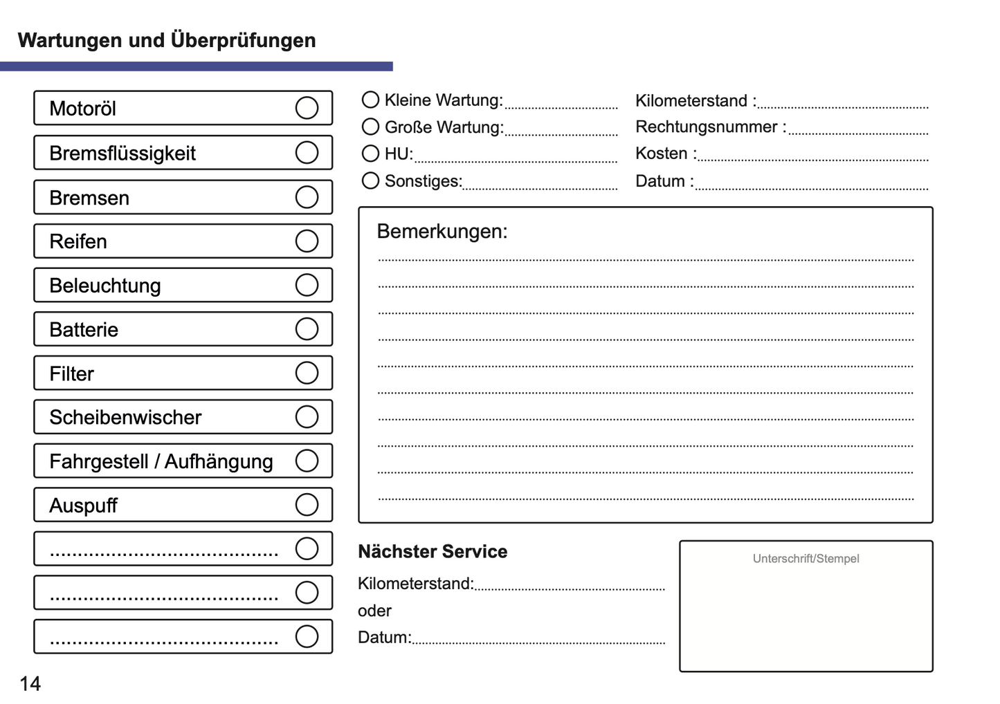 Audi Maintenance Book | German