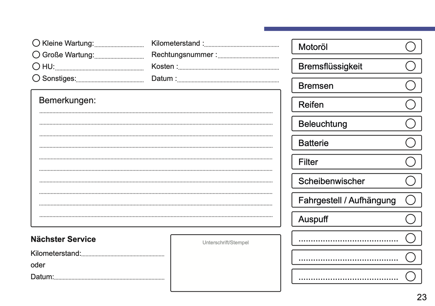 Audi Maintenance Book | German