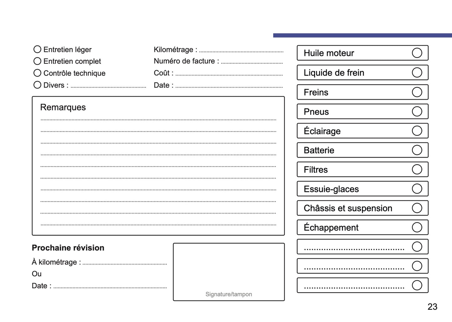 Audi Maintenance Book | French