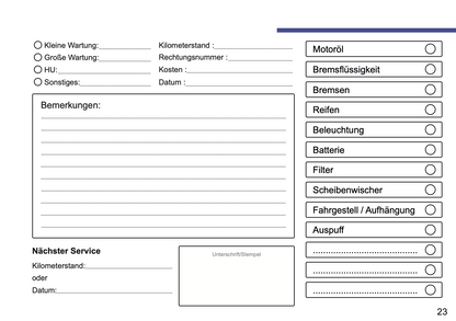 BMW Maintenance Book | German