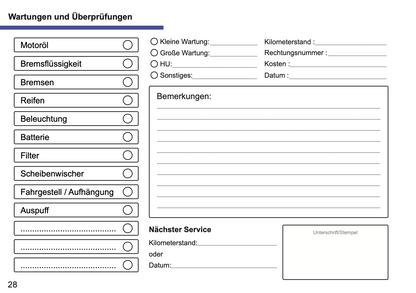 BMW Maintenance Book | German