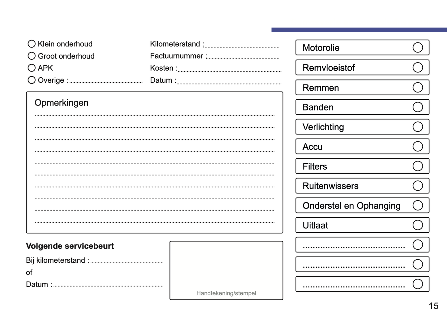 BMW Maintenance Book | Dutch