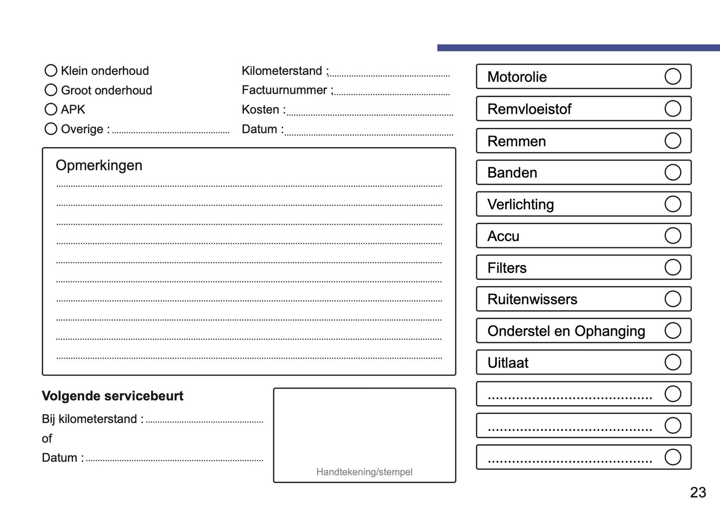 Citroën Maintenance Book | Dutch