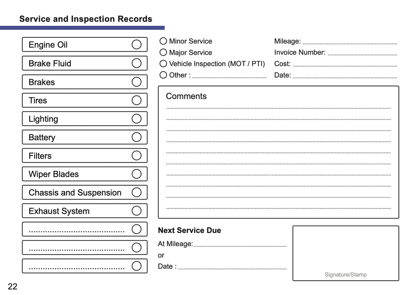 Fiat Maintenance Book | English