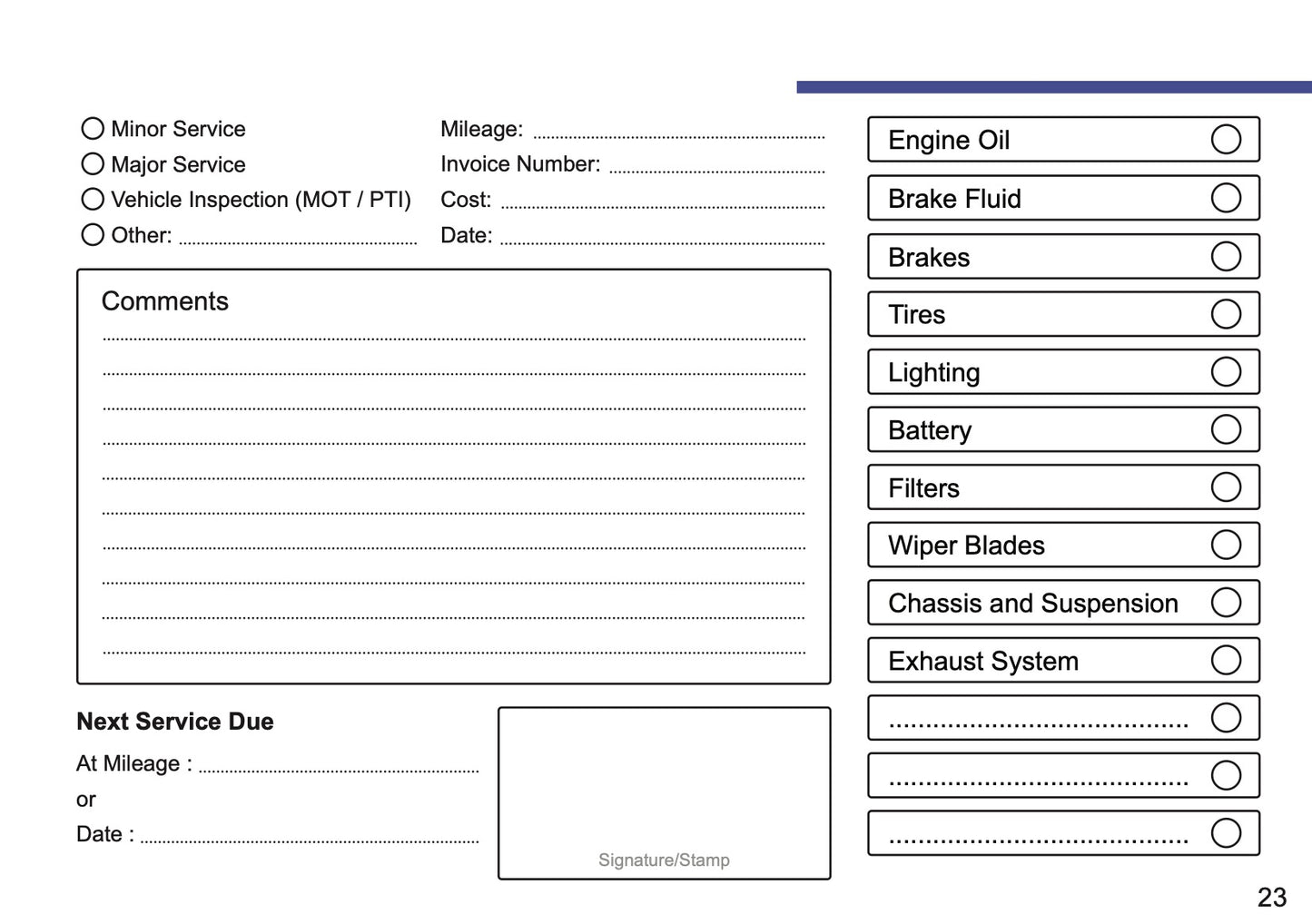 Fiat Maintenance Book | English