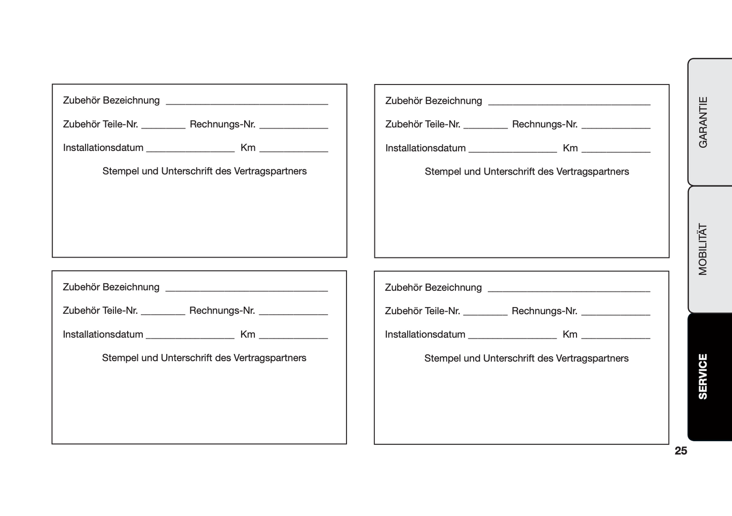 Jeep Warranty & Maintenance Book | German