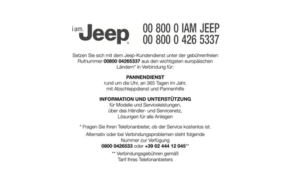 2020-2021 Jeep Warranty & Maintenance Book | German