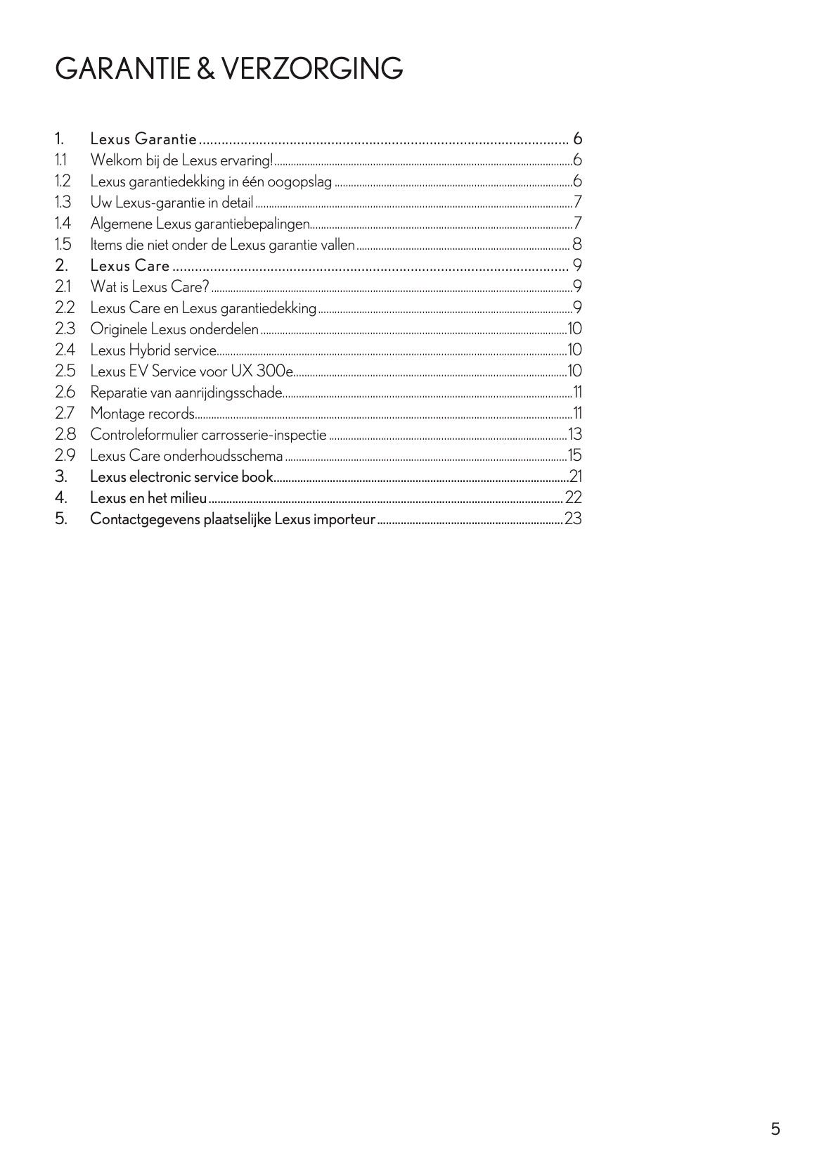 2022 Lexus Garantie & Serviceboekje | Nederlands