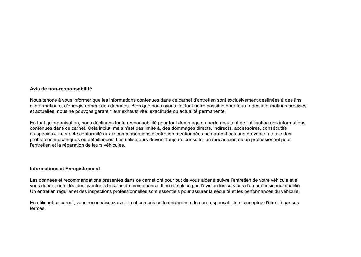 Mercedes-Benz Livret d'entretien | Français