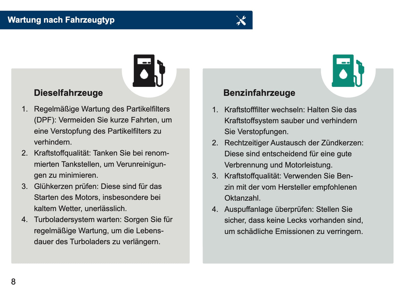 Mini Maintenance Book | German