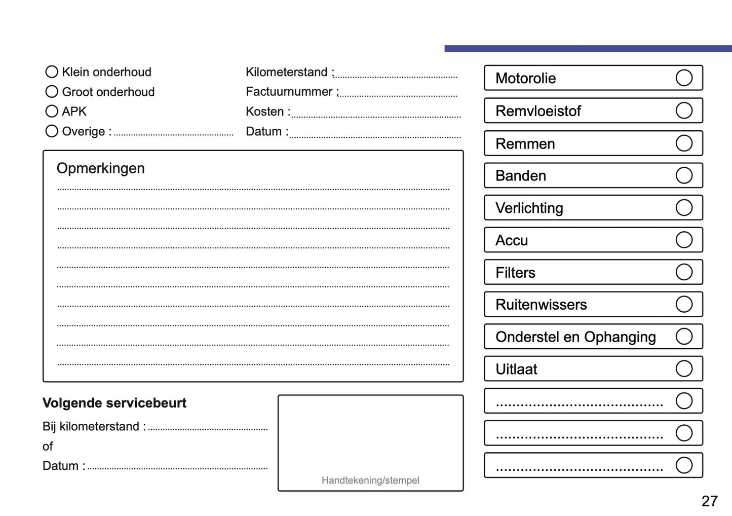 Nissan Maintenance Book | Dutch