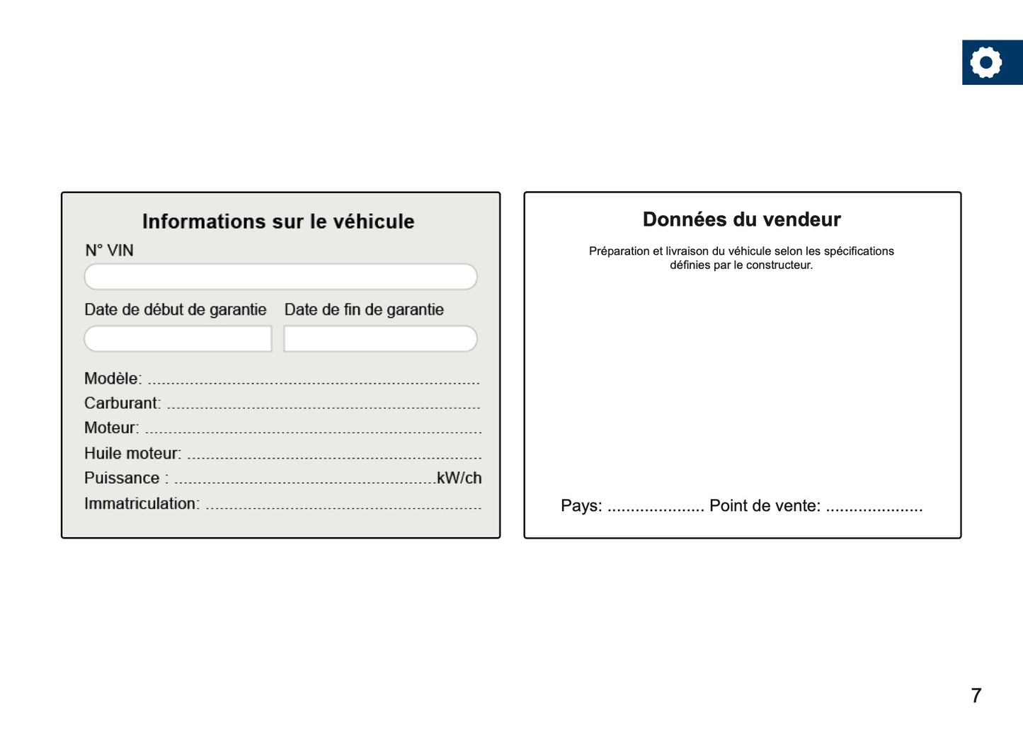 Skoda Maintenance Book | French