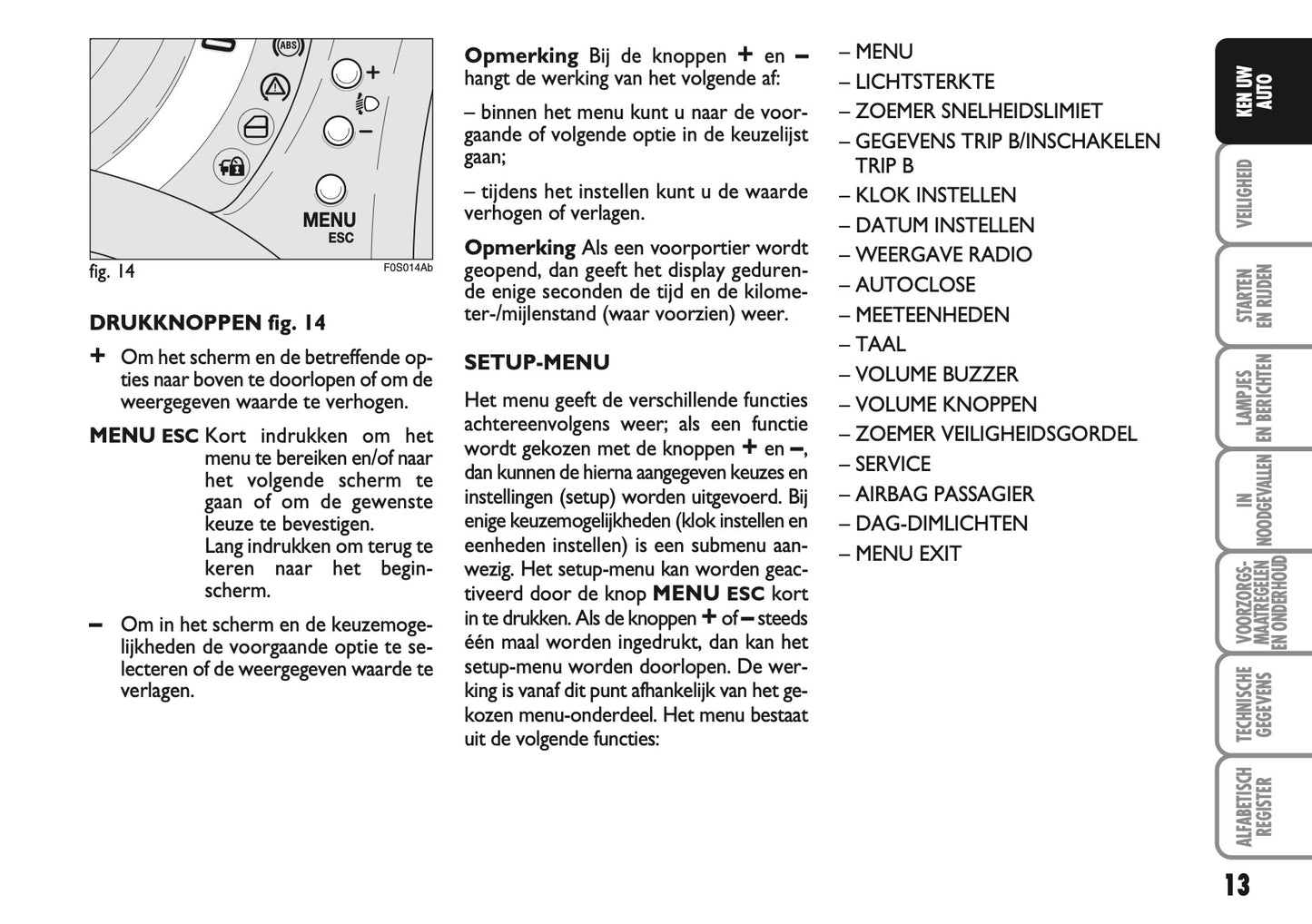 2010-2011 Abarth 500 Gebruikershandleiding | Nederlands