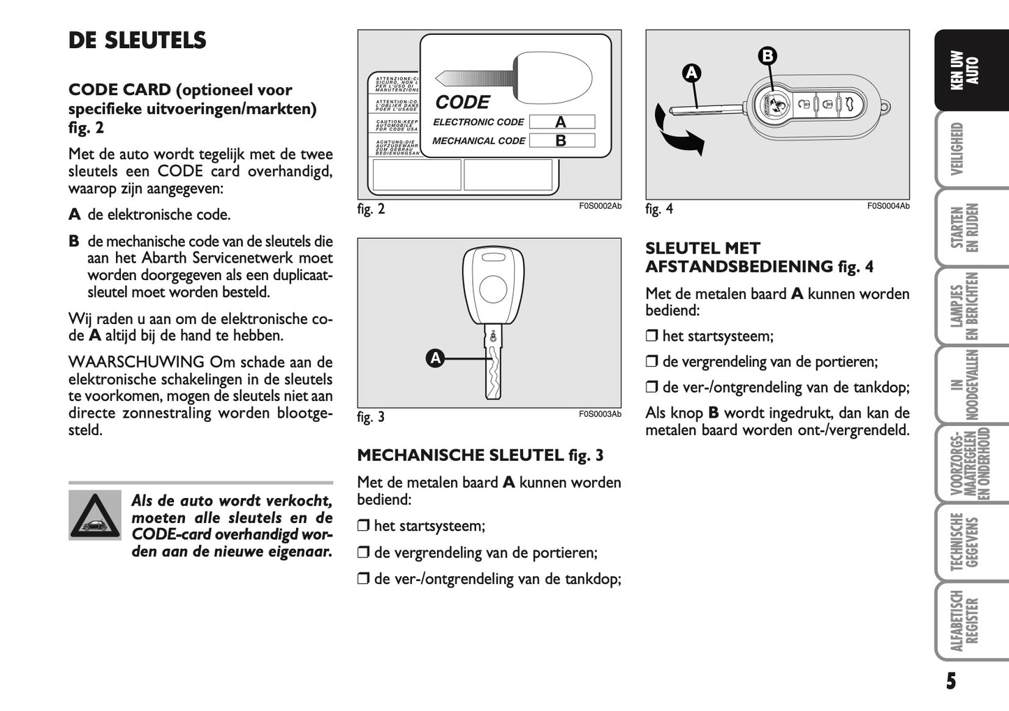 2010-2011 Abarth 500 Gebruikershandleiding | Nederlands