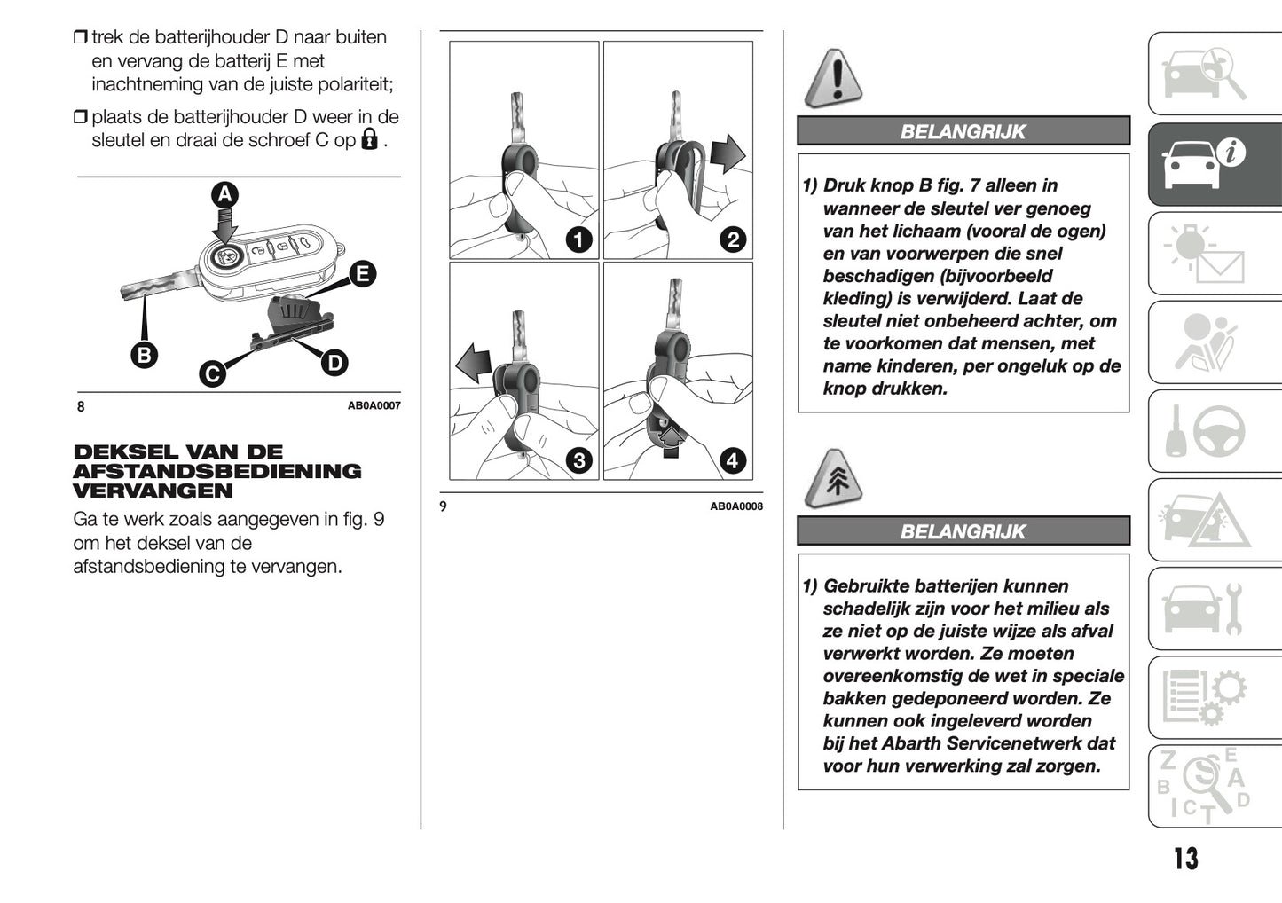 2014 Abarth 500 Gebruikershandleiding | Nederlands