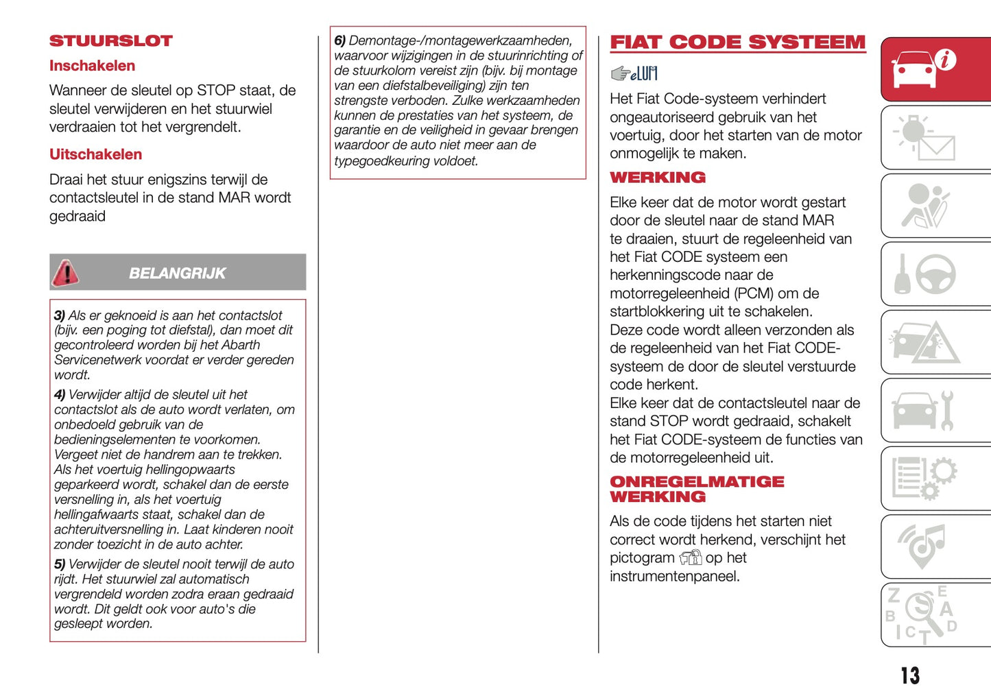 2016-2017 Abarth 500/595 Gebruikershandleiding | Nederlands