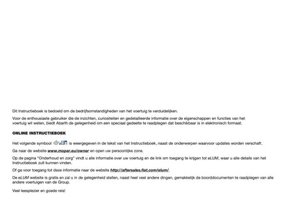 2016-2017 Abarth 500/595 Gebruikershandleiding | Nederlands