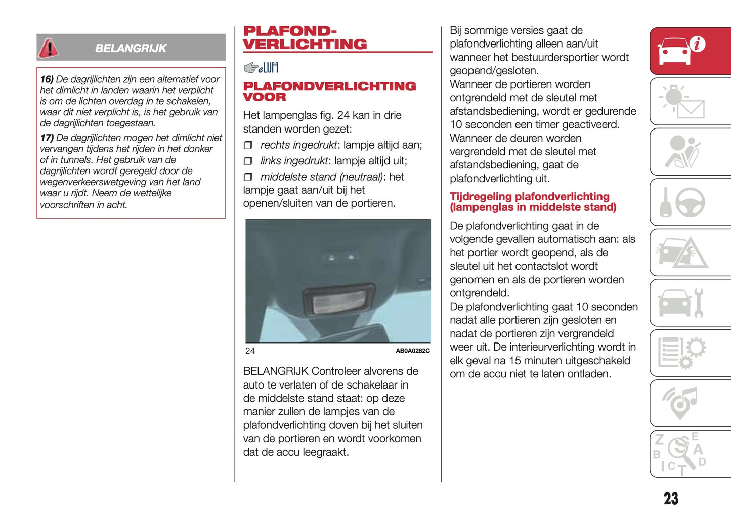 2016-2017 Abarth 500/595 Gebruikershandleiding | Nederlands