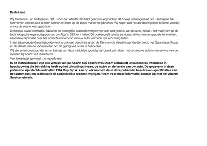 2016-2017 Abarth 500/595 Gebruikershandleiding | Nederlands