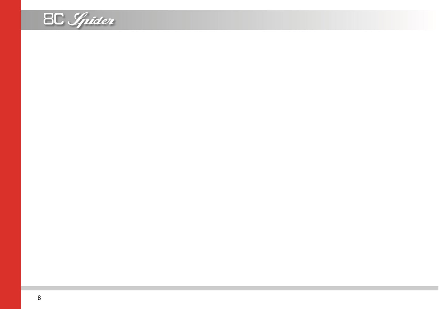 2009-2010 Alfa Romeo 8C Spider Owner's Manual | English