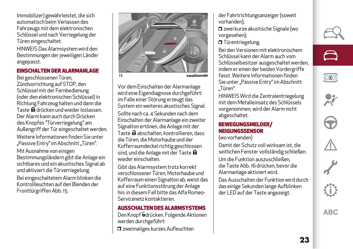 2020-2021 Alfa Romeo Giulia Owner's Manual | German