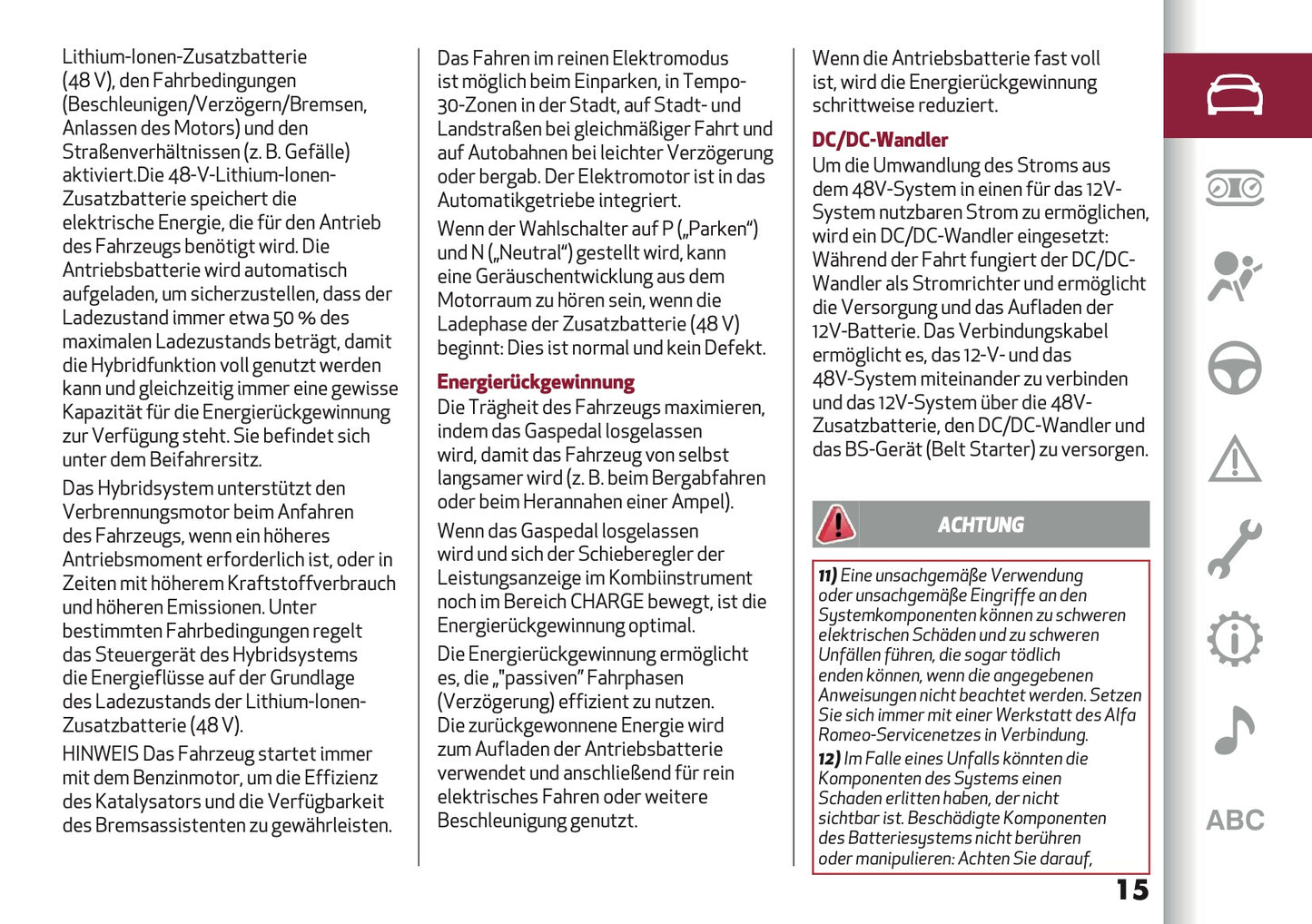 2025 Alfa Romeo Junior Owner's Manual | German