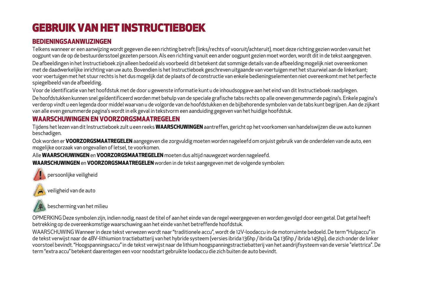 2026 Alfa Romeo Junior Gebruikershandleiding | Nederlands