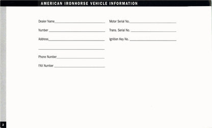 2005 American IronHorse Owner's Manual | English