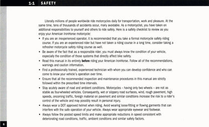 2005 American IronHorse Owner's Manual | English