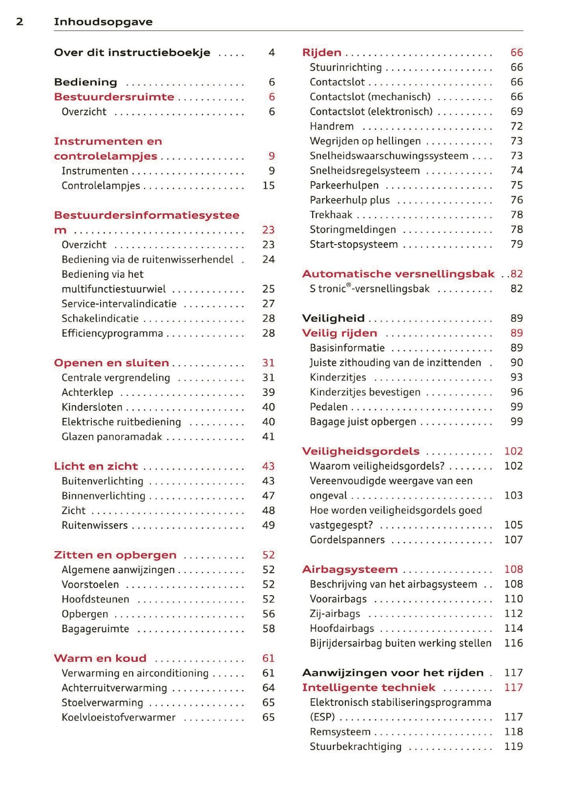 2012 Audi A1 Owner's Manual | Dutch