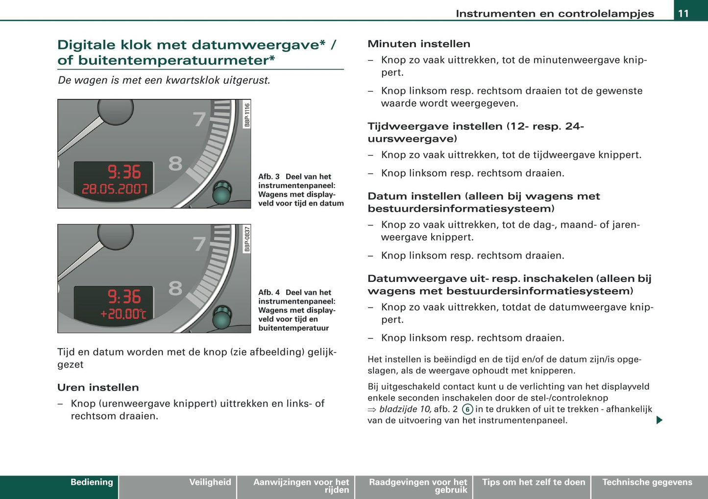 2007-2008 Audi A3 Owner's Manual | Dutch
