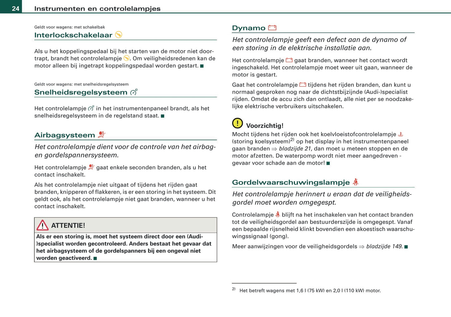 2007-2008 Audi A3 Owner's Manual | Dutch