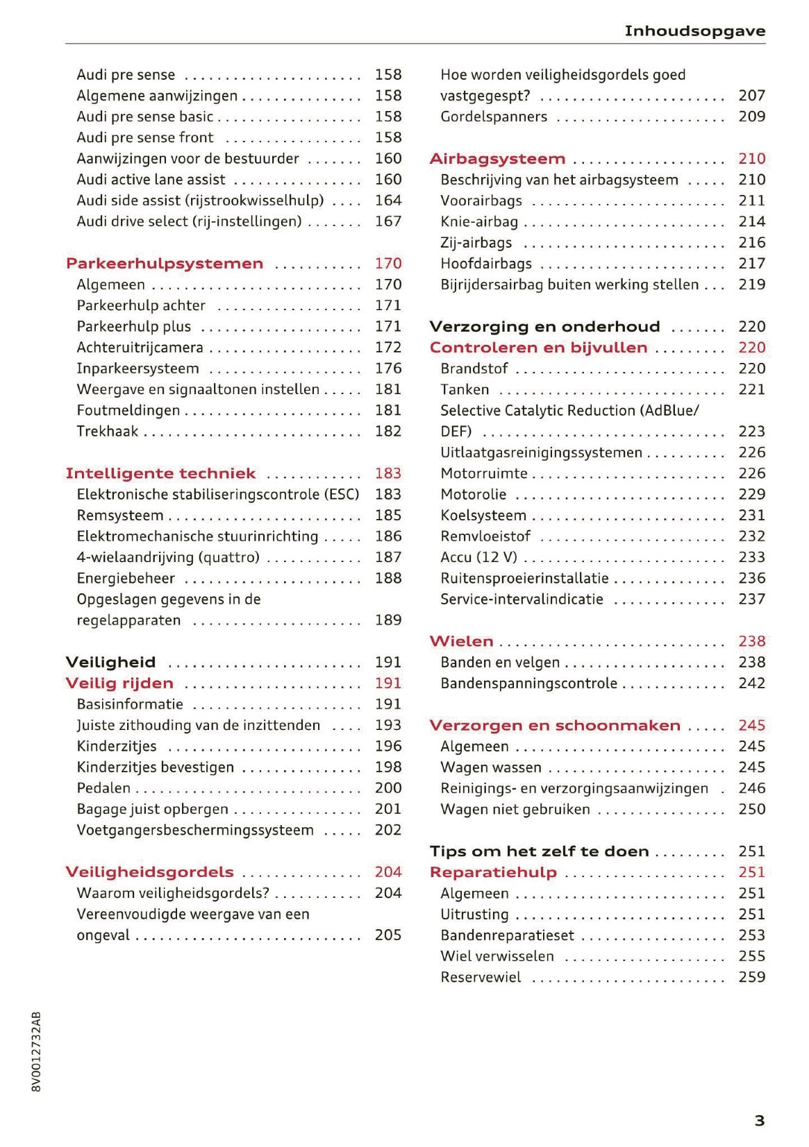 2016 Audi A3/S3 Gebruikershandleiding | Nederlands