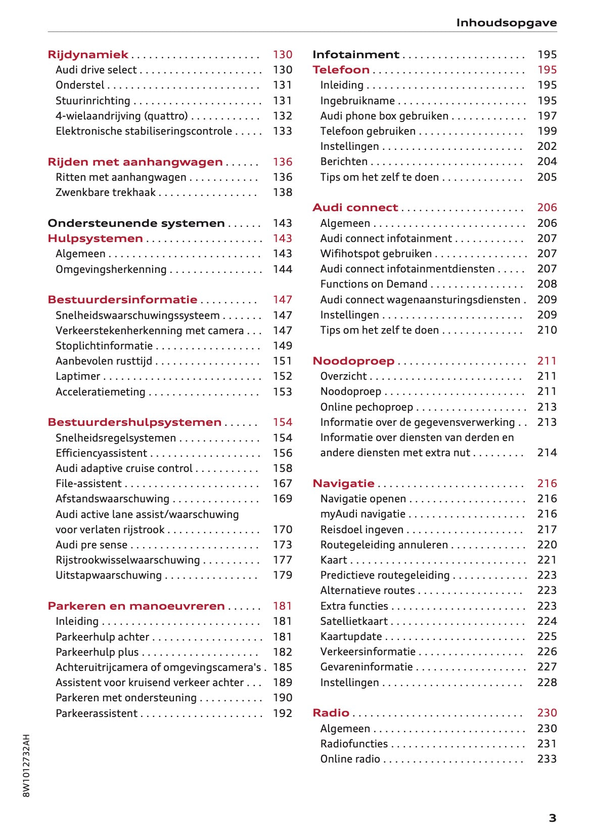 2021-2022 Audi A4 Owner's Manual | Dutch