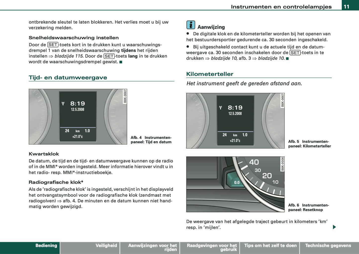 2008 Audi A5 Cabriolet Owner's Manual | Dutch