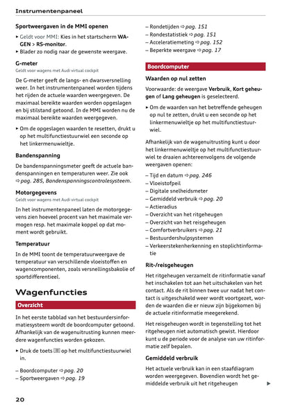 2020-2021 Audi A5 Owner's Manual | Dutch