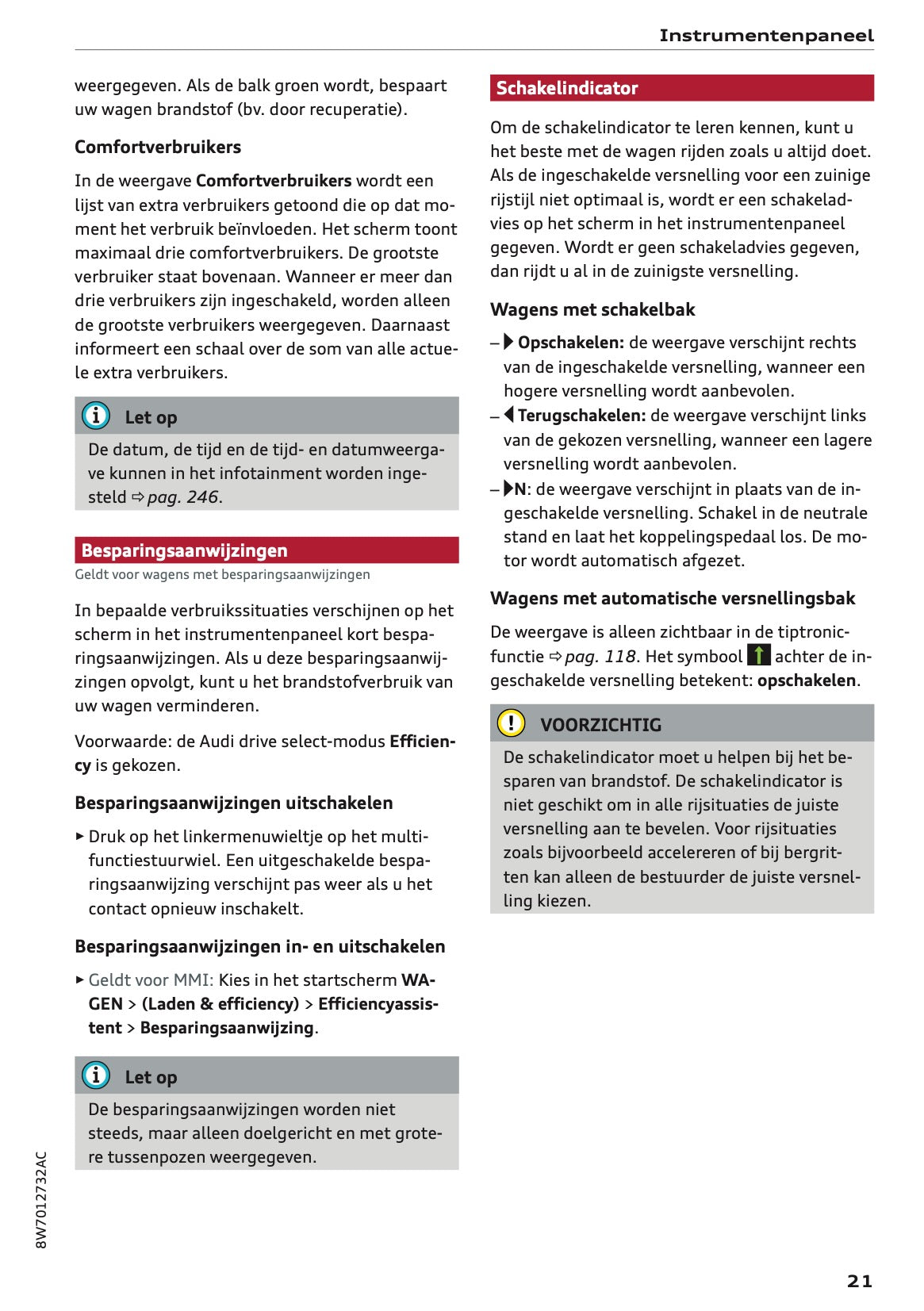 2020-2021 Audi A5 Owner's Manual | Dutch