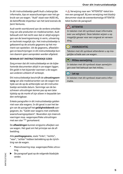 2020-2021 Audi A5 Owner's Manual | Dutch