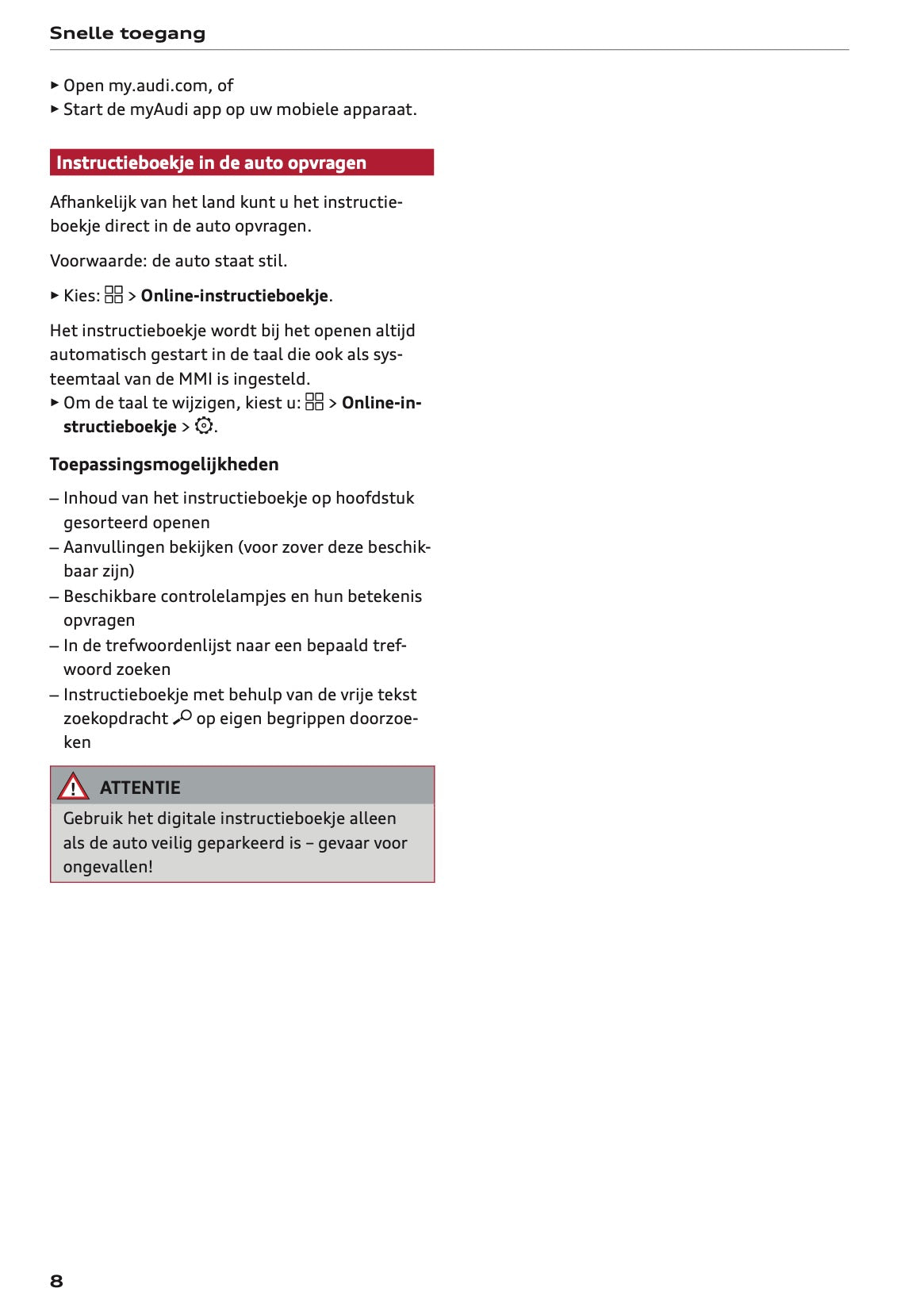 2026 Audi A5 Gebruikershandleiding | Nederlands