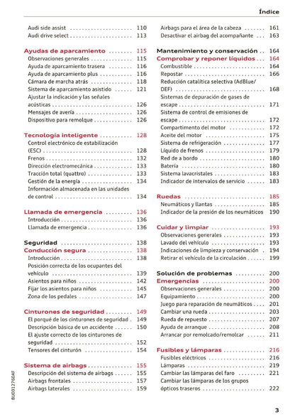 2017-2018 Audi Q3 Owner's Manual | Spanish