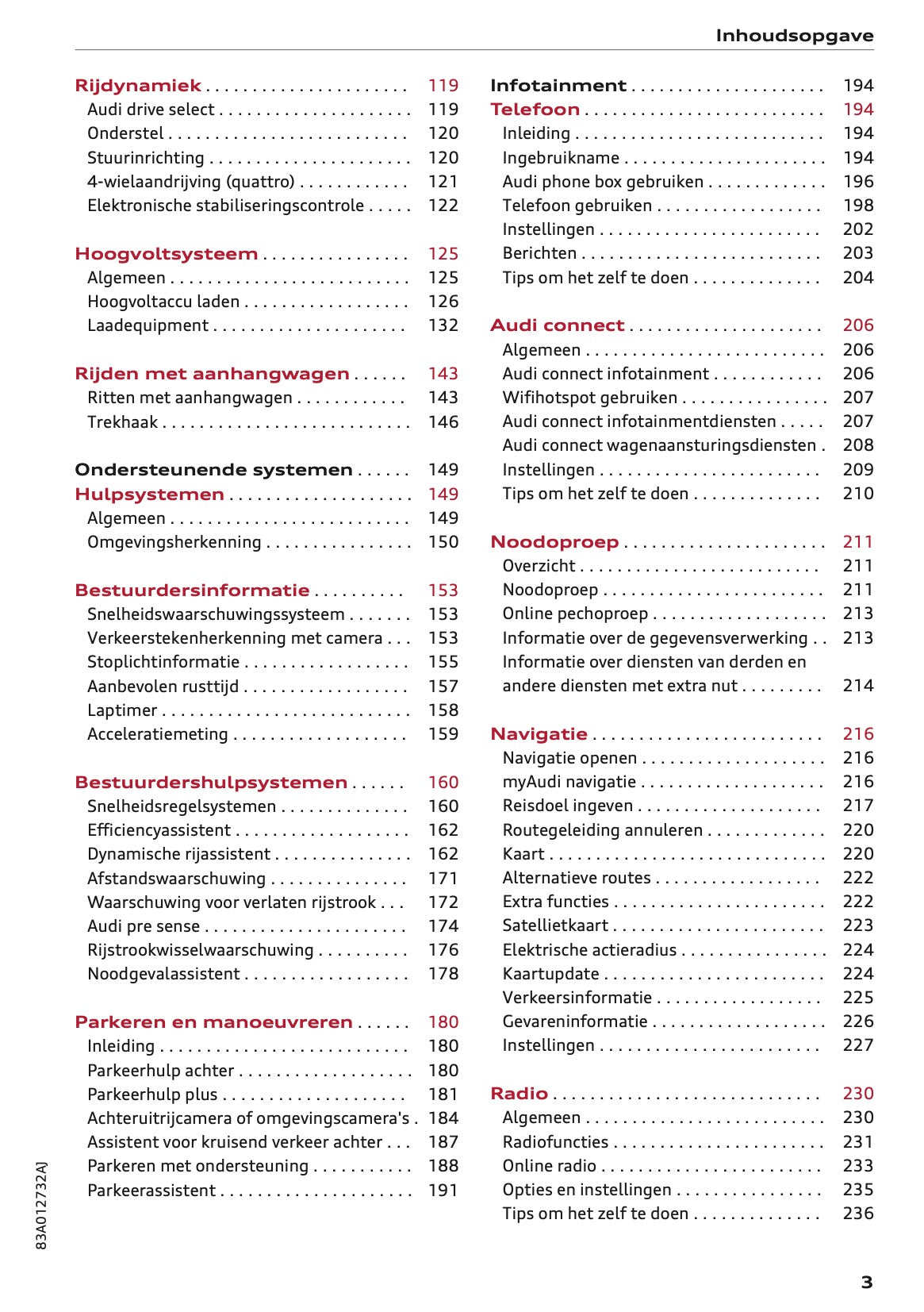 2020-2021 Audi Q3 Owner's Manual | Dutch