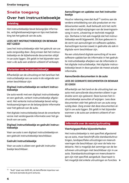 2025 Audi Q6 e-tron Gebruikershandleiding | Nederlands