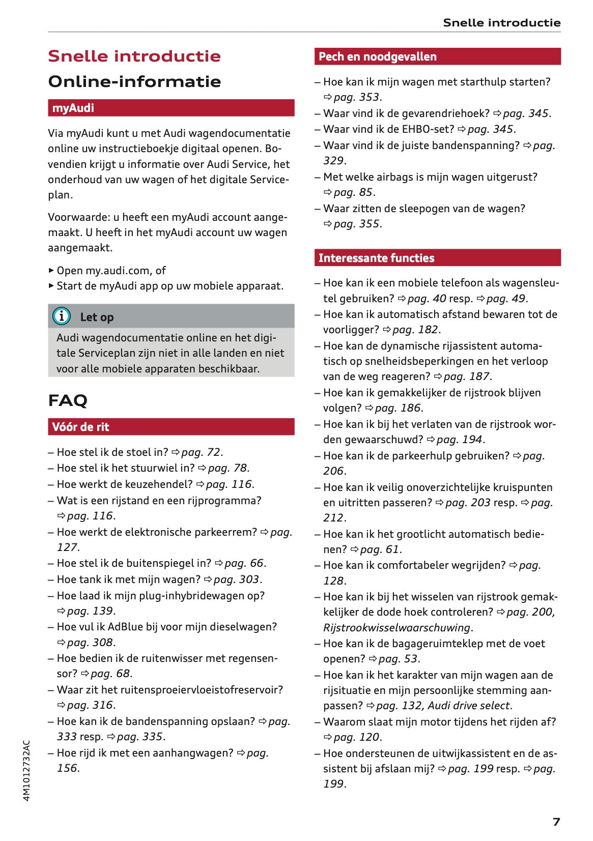 2020-2021 Audi Q7 Gebruikershandleiding | Nederlands