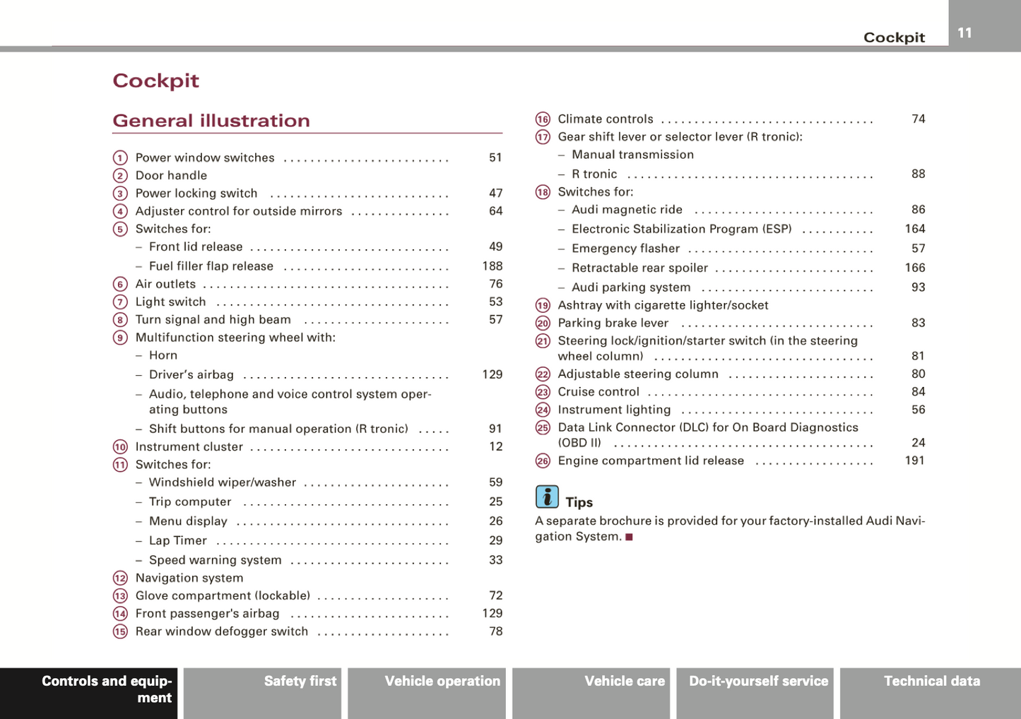 2008 Audi R8 Owner's Manual | English