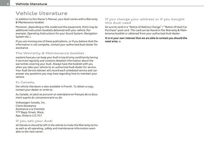 2010 Audi R8 Owner's Manual | English US