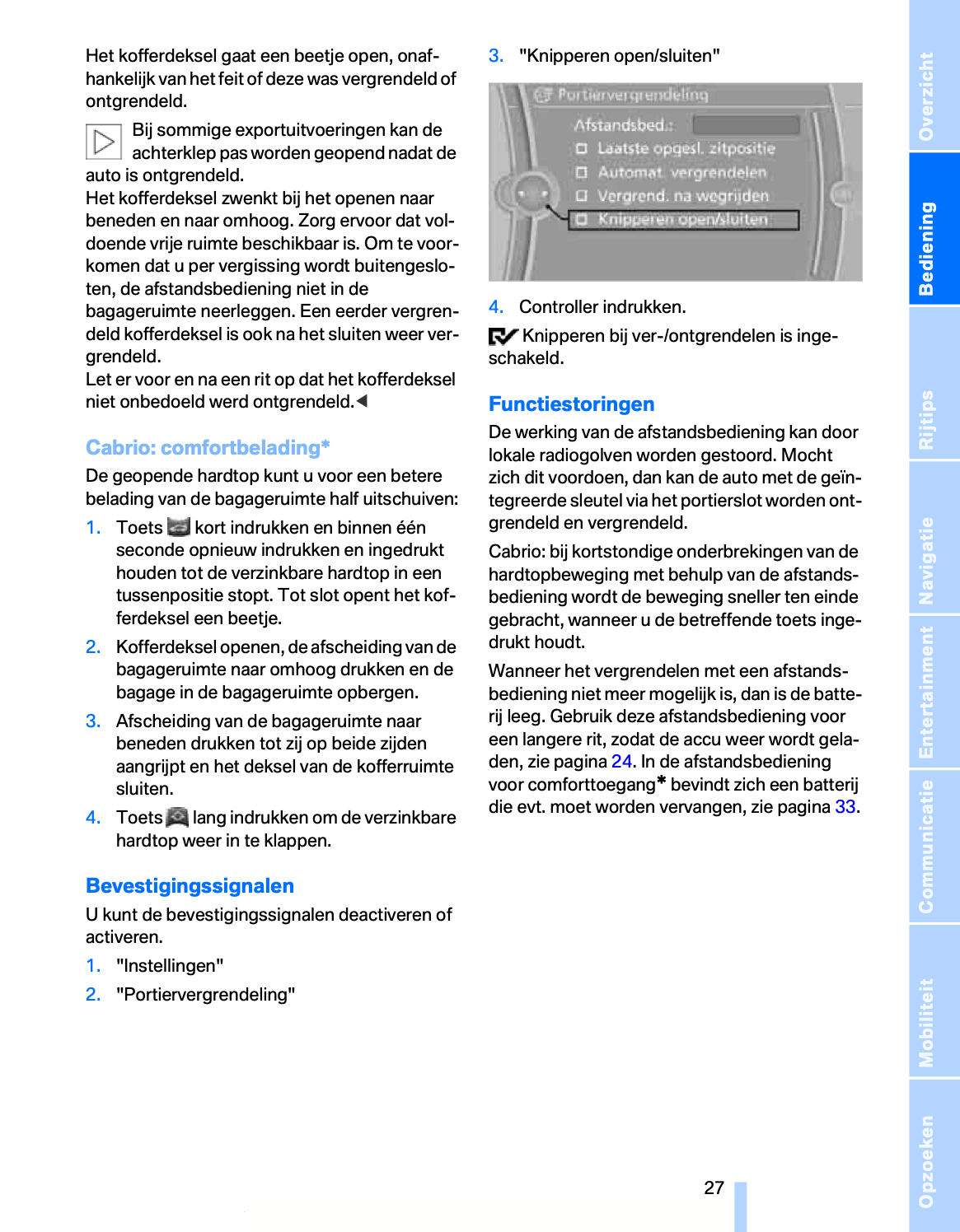 2009 BMW 3 Series Coupé/Cabrio Owner's Manual | Dutch