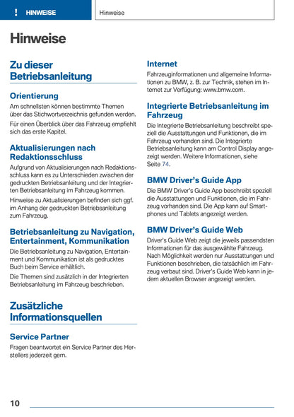 2019 BMW 5 Series Touring Owner's Manual | German